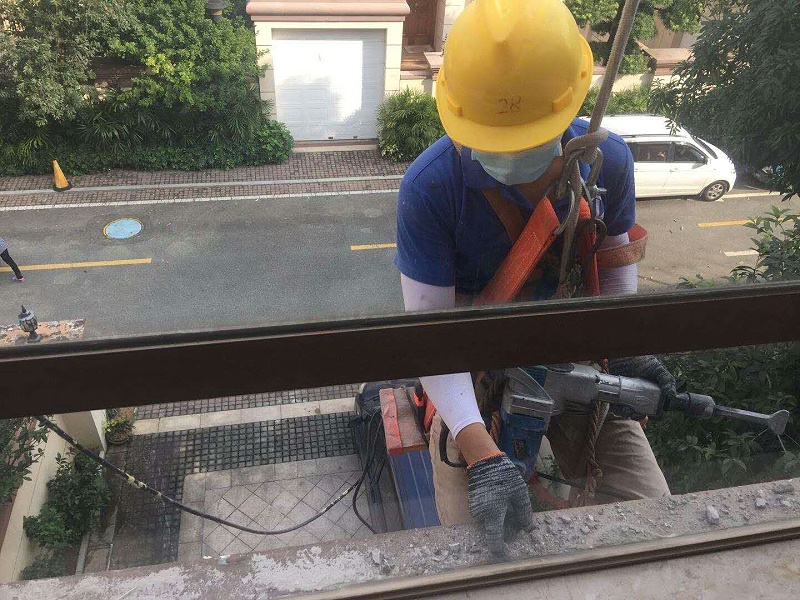 花都雅居乐B27X栋别墅阳台及外墙防水补漏补漏工程 